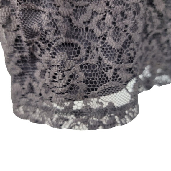 Speechless Mini Sleeveless Dress Blouson Top Sz M Skirt  Pink Chiffon Gray Lace - Picture 4 of 16